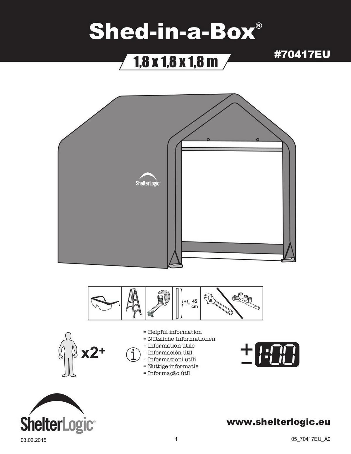 Gerätehaus Satteldach 180x180x180 cm - Grün, Basics, Kunststoff (180/180/180cm)