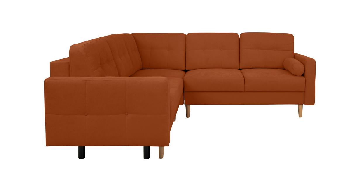 Ecksofa Noret Terracotta S: 242x242 Cm - Buchefarben/Terracotta, Design, Textil (242/242cm) - MID.YOU