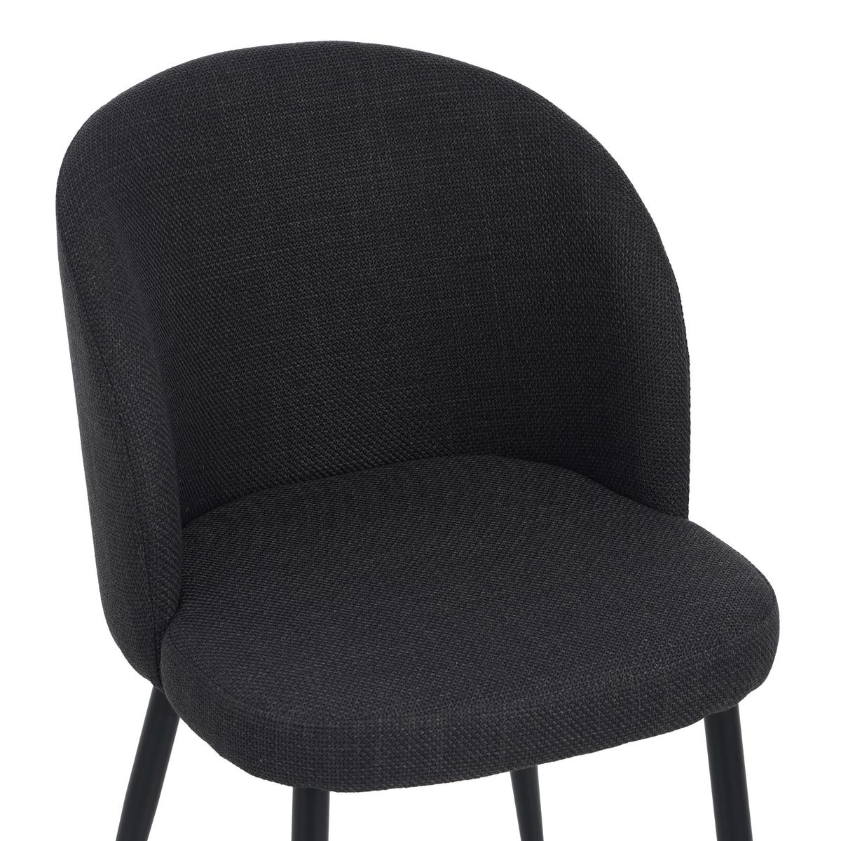 Vierfußstuhl Flo Webstoff Anthrazit, B: 49 cm - Anthrazit/Schwarz, KONVENTIONELL, Textil/Metall (49/78/58cm) - MID.YOU