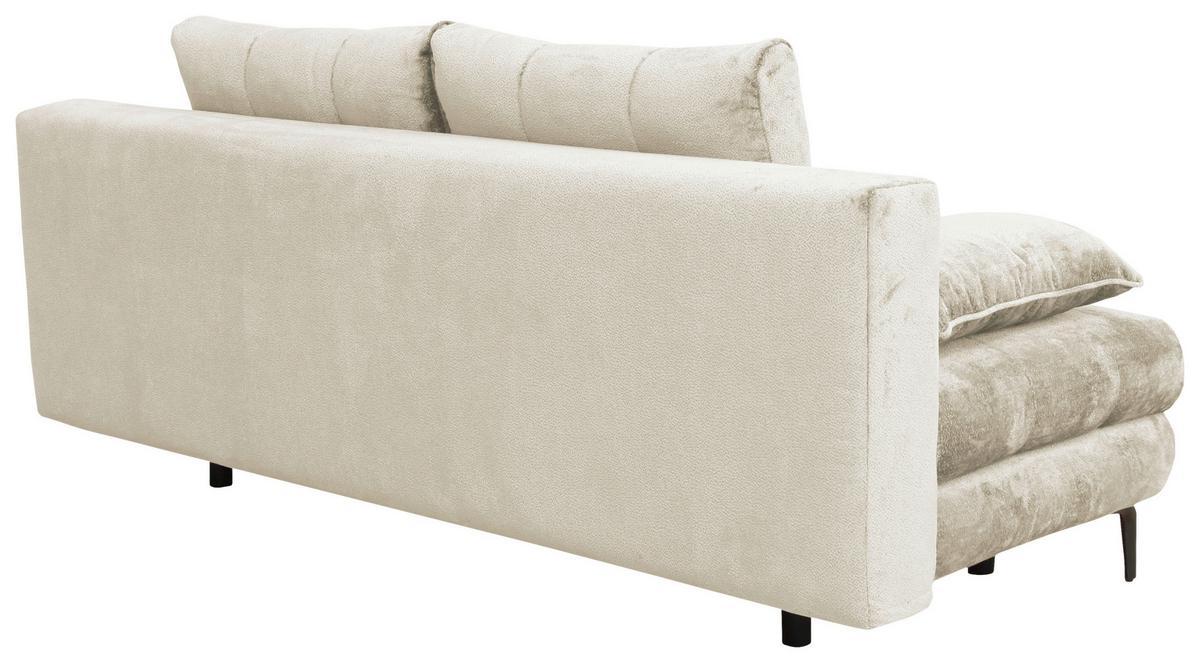 Schlafsofa Perla Creme B: 203 cm - Creme/Schwarz, KONVENTIONELL, Textil (203/94/96cm)