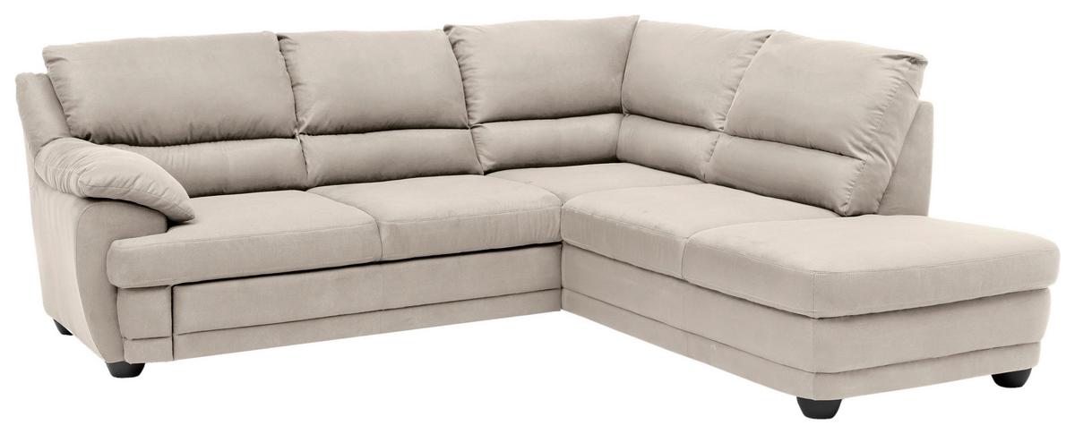 Ecksofa Nebolo Sandfarben Mikrofaser - Sandfarben, Design, Textil (245/225cm) - Livetastic