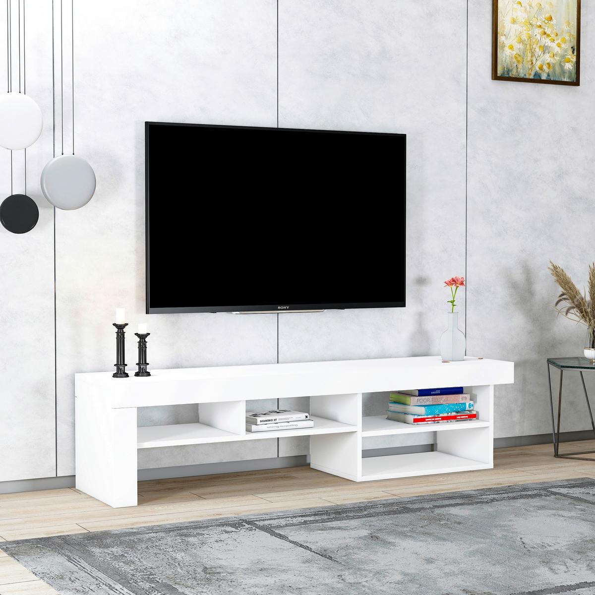 Tv-lowboard Hestia B: 160 Cm Weiß - Weiß, Design, Holzwerkstoff (160/40/38cm) - MID.YOU