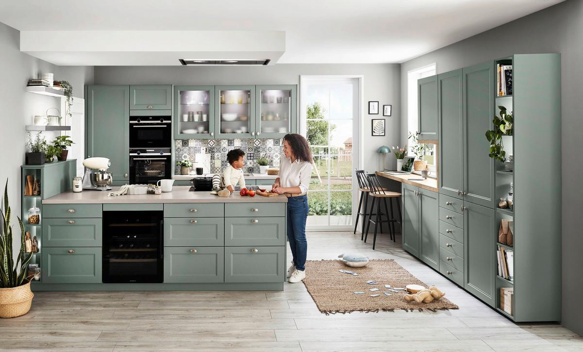 Einbauküche Columbia Frei Planbar Landhausstil - Weiß, MODERN, Holzwerkstoff - Vertico