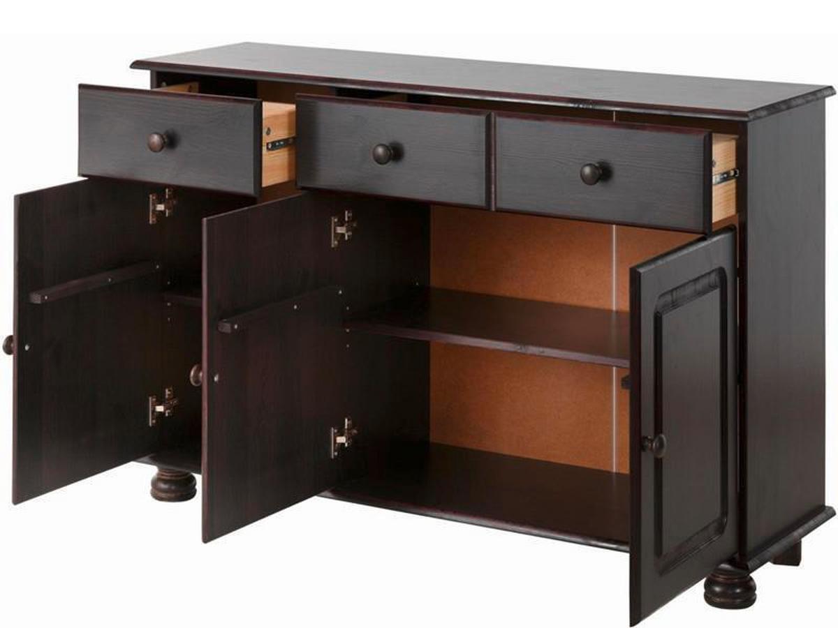 Sideboard Mette Dunkelbraun B: 118 cm - Dunkelbraun, Design, Holz/Metall (118/76/35cm) - MID.YOU