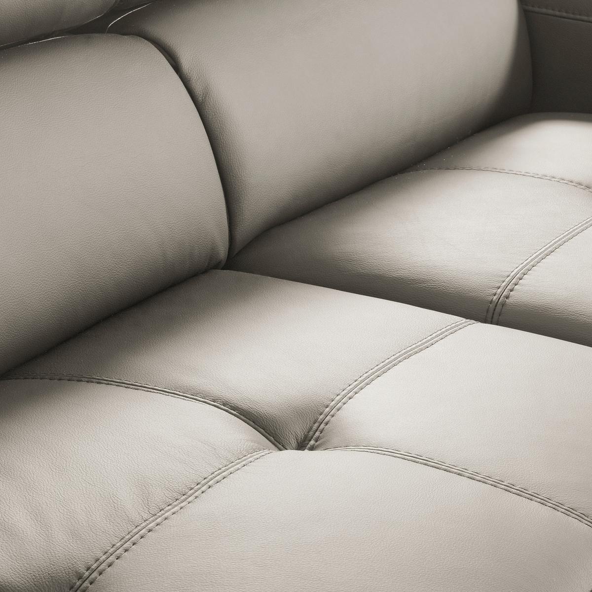 Ecksofa Torino Teilleder Platinfarben 247x173 - Platinfarben/Schwarz, Design, Leder/Textil (247/173cm) - Livetastic