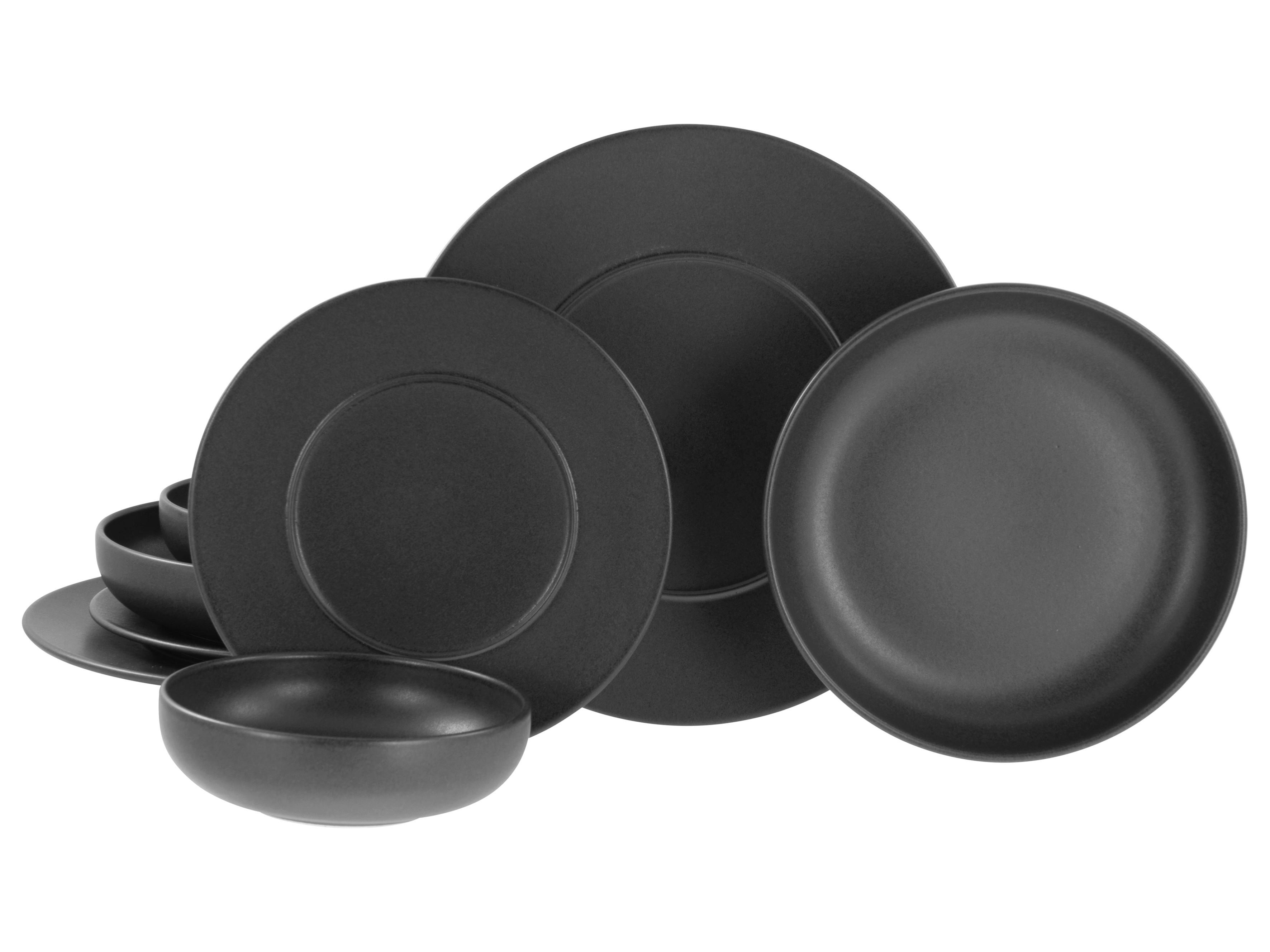 Tafelservice Unico Schwarz 8-Teilig - Schwarz, Basics, Keramik - Creatable