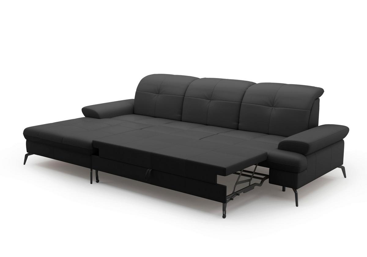 ECKSOFA Amica Schwarz S: 185x279cm - Schwarz, KONVENTIONELL, Leder (185/279cm) - Sit & More