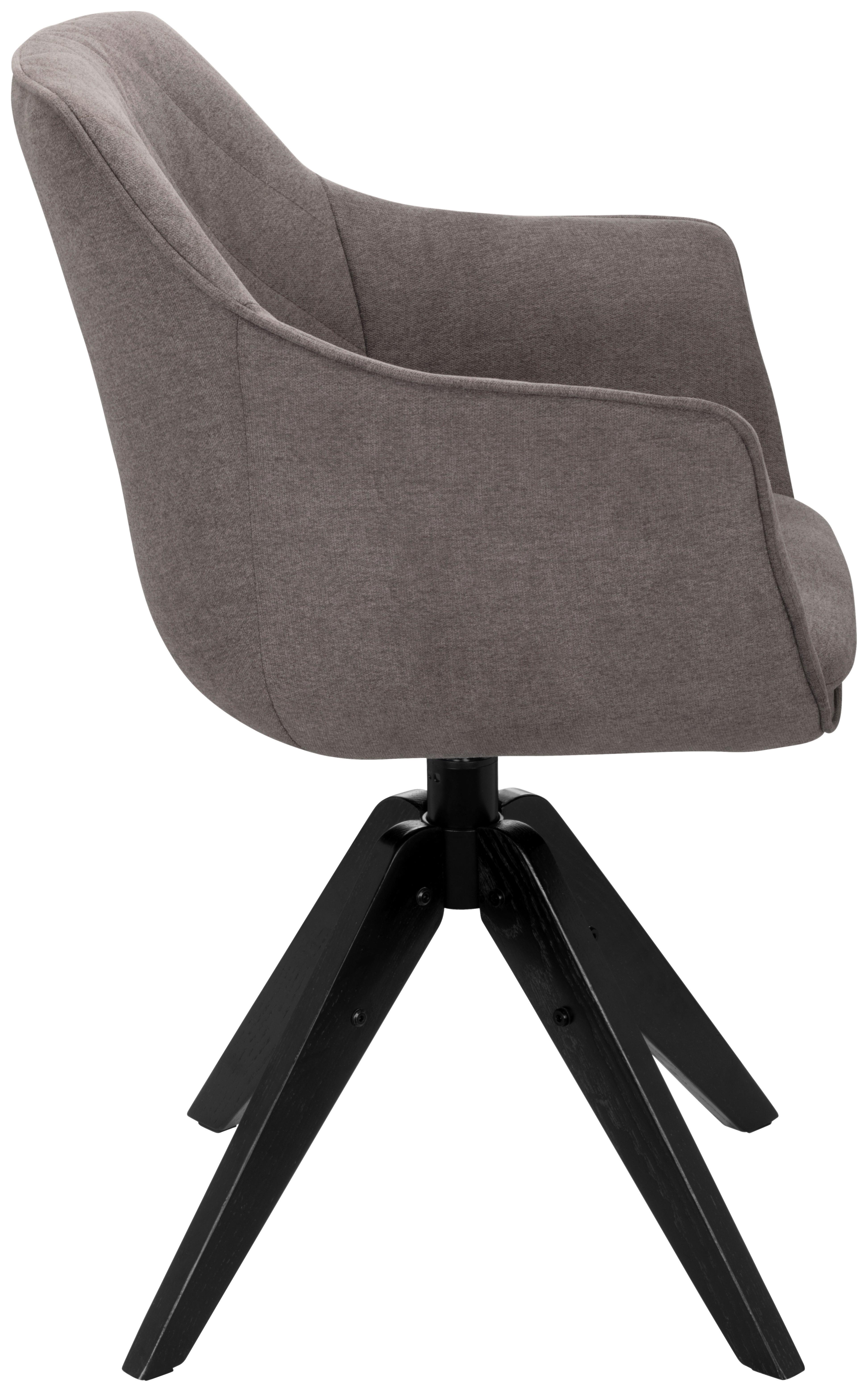 Armlehnstuhl Bellini Grau/Schwarz Gepolstert - Schwarz/Grau, MODERN, Holz/Textil (60/88/57,5cm) - MID.YOU