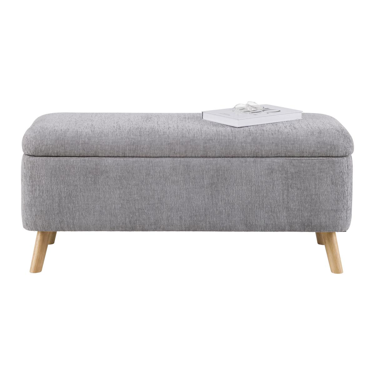 SEDACÍ LAVICE JENSON -EXKLUSIV- - šedá/přírodní barvy, Moderní, dřevo/textil (100/43/40cm) - Mömax