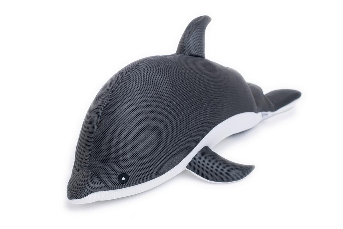 Schwimmtier Delphin Dunkelgrau, L/B/H: 40x102x36cm - Dunkelgrau, KONVENTIONELL, Textil (40/102/36cm)