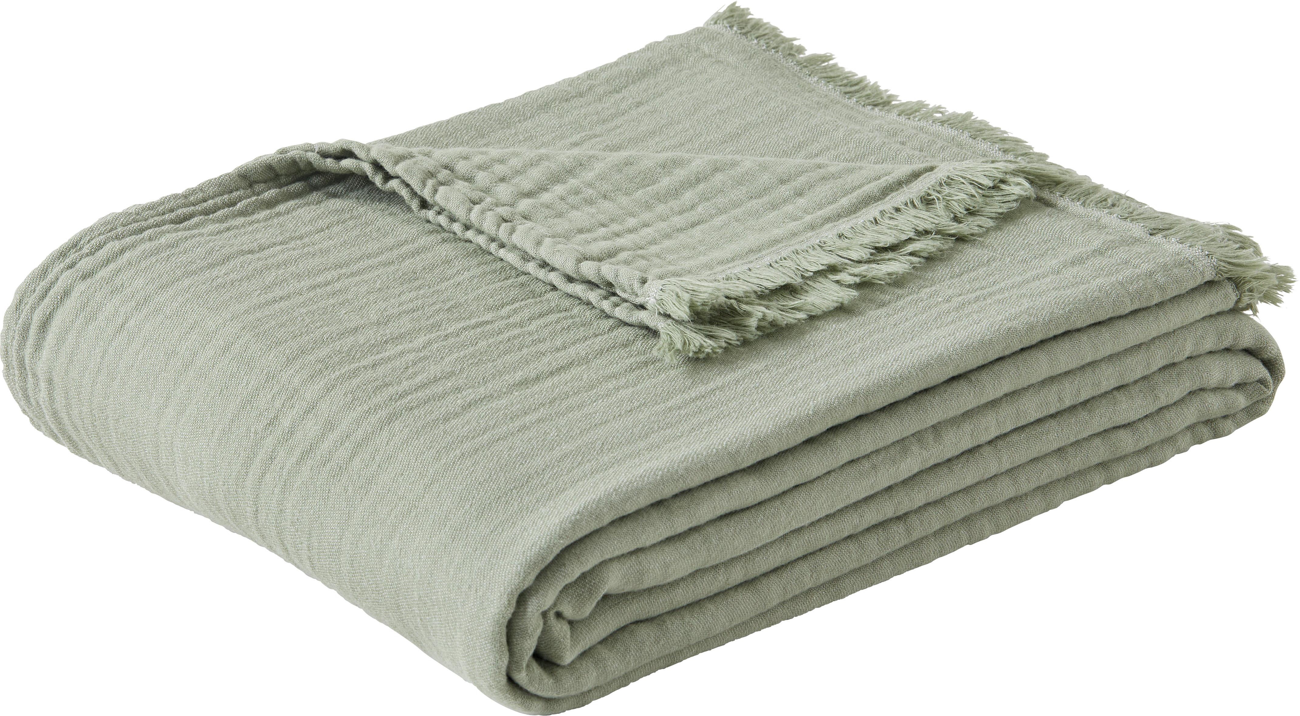 Denná Prikrývka Mirsa, 150/210cm, Zelená - zelená, Moderný, textil (150/210cm) - Premium Living
