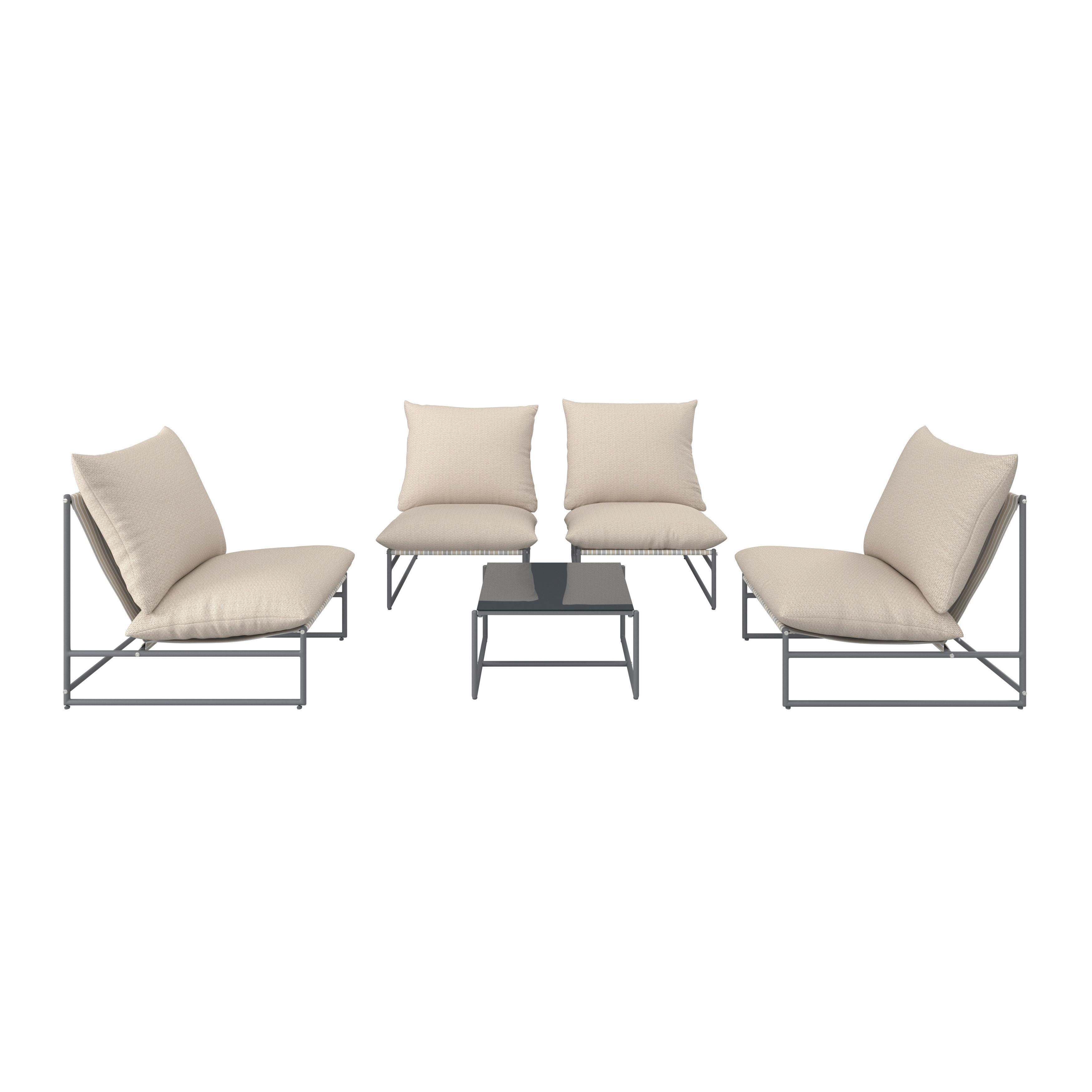 SADA NA BALKON LINO - tmavě šedá/vícebarevná, Moderní, kov/textil - Bessagi Garden