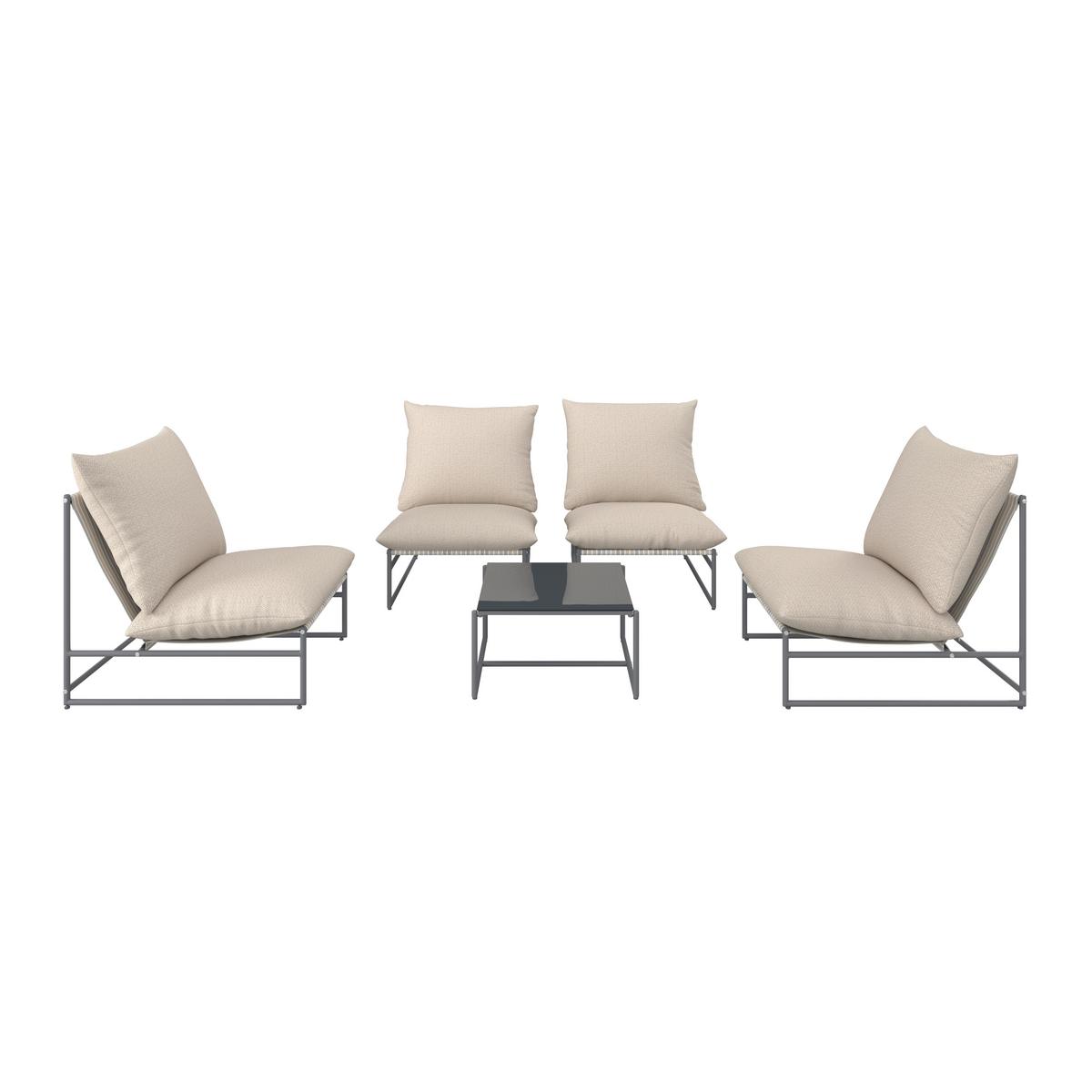 SADA NA BALKON LINO - tmavě šedá/vícebarevná, Moderní, kov/textil - Bessagi Garden