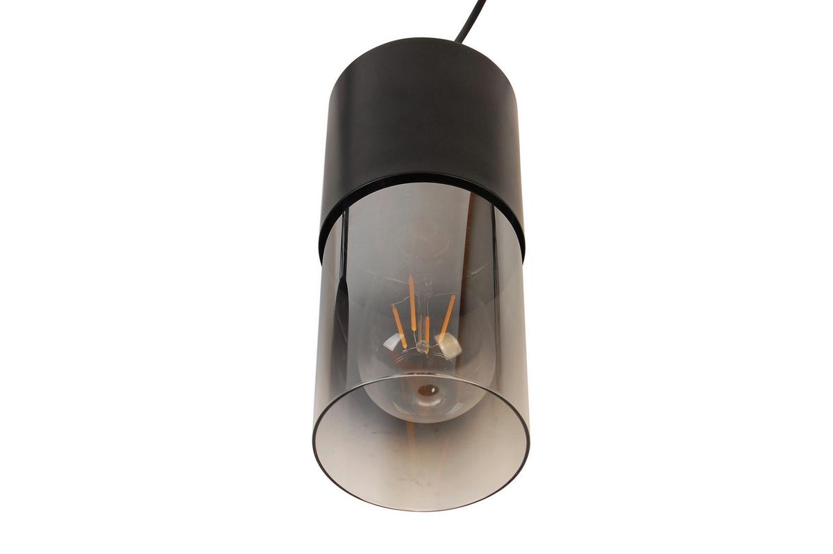 Hängeleuchte Monaco - Graubraun, Trend, Glas/Metall (80,5/10/150cm) - Novel