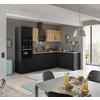 Eckküche Turin Schwarz/Eiche Dekor 280x175 cm - Schwarz/Eiche Artisan, Basics, Holzwerkstoff (280/175cm) - MID.YOU