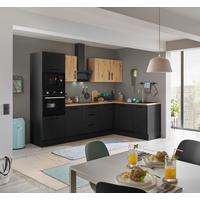 Eckküche Turin Schwarz/Eiche Dekor 280x175 cm - Schwarz/Eiche Artisan, Basics, Holzwerkstoff (280/175cm) - MID.YOU