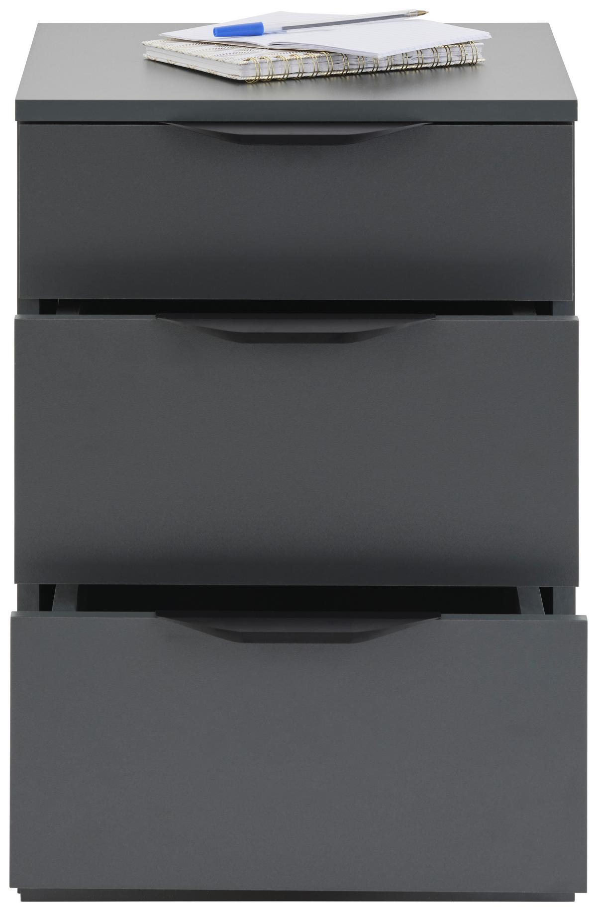 Kommode Rimini Mit 3 Laden Antharzit, B: 40 cm - Anthrazit, Trend, Holzwerkstoff/Kunststoff (40/60,1/40cm)