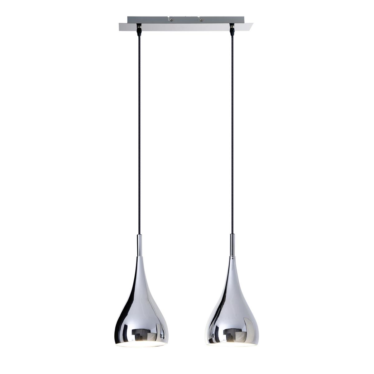 Hängeleuchte Style H: 140 Cm 2-Flammig Chromfarben - Chromfarben, Trend, Metall (40/8/140cm) - Näve