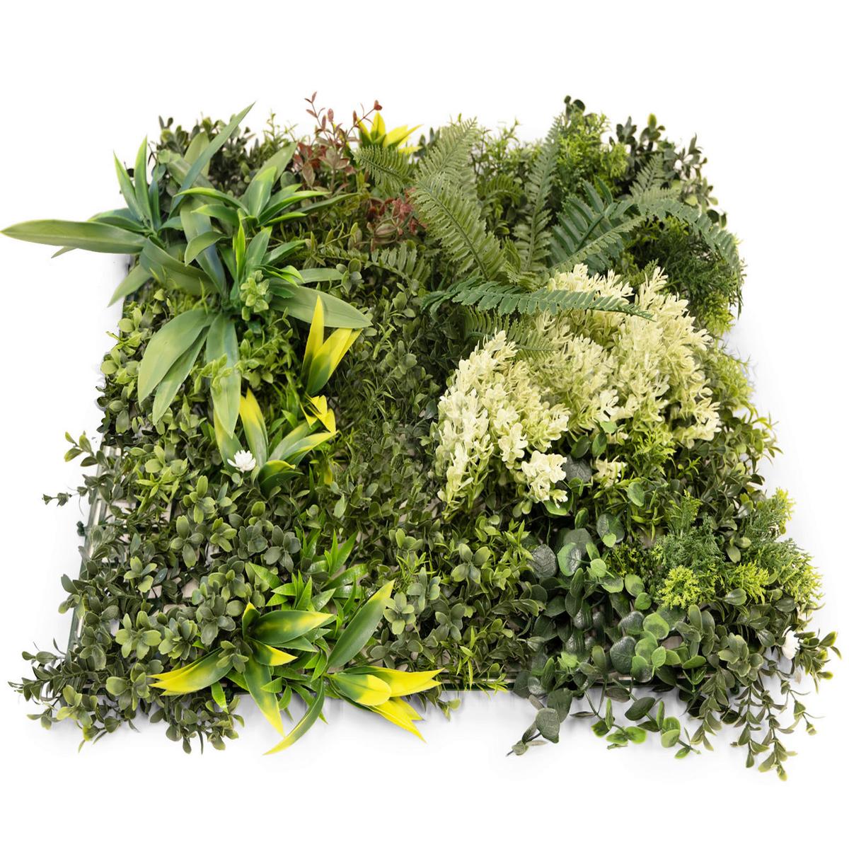 Wandverkleidung Kunstpflanze - Hellrot/Hellgrün, Trend, Kunststoff (50/50cm) - Floordirekt