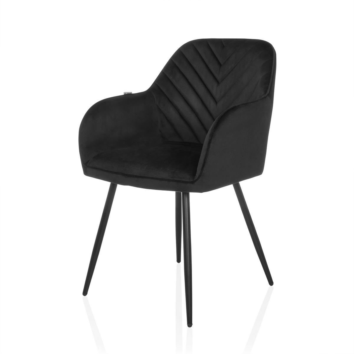 Armlehnstuhl Charvelle Schwarz B: 55 Cm - Schwarz, MODERN, Textil/Metall (55/86/58cm) - MID.YOU