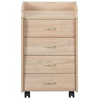 Rollcontainer Eiche Dekor Novi BHT 40x36x65 cm - Sonoma Eiche, Basics, Holzwerkstoff/Kunststoff (40/36/65cm) - MID.YOU