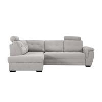 Rohová sedačka FALCO, levá, stříbrná žinylka,2x op.hlavy - barvy stříbra/černá, Konvenční, dřevo/kompozitní dřevo (183/251cm) - Ondega