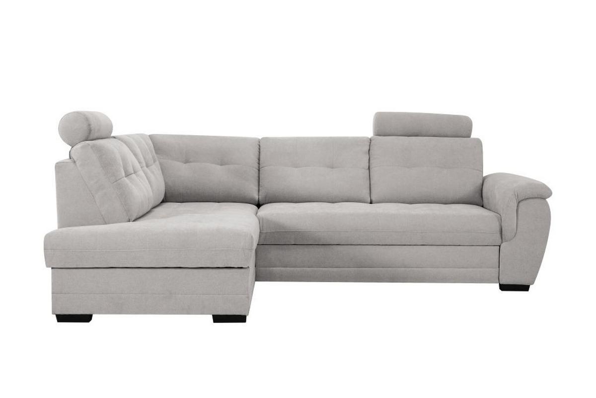 Rohová sedačka FALCO, levá, stříbrná žinylka,2x op.hlavy - barvy stříbra/černá, Konvenční, dřevo/kompozitní dřevo (183/251cm) - Ondega