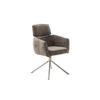 Armlehnstuhl Quebec Chenille Braun 360° Drehbar - Edelstahlfarben/Schwarz, KONVENTIONELL, Textil/Metall (60/92/64cm)