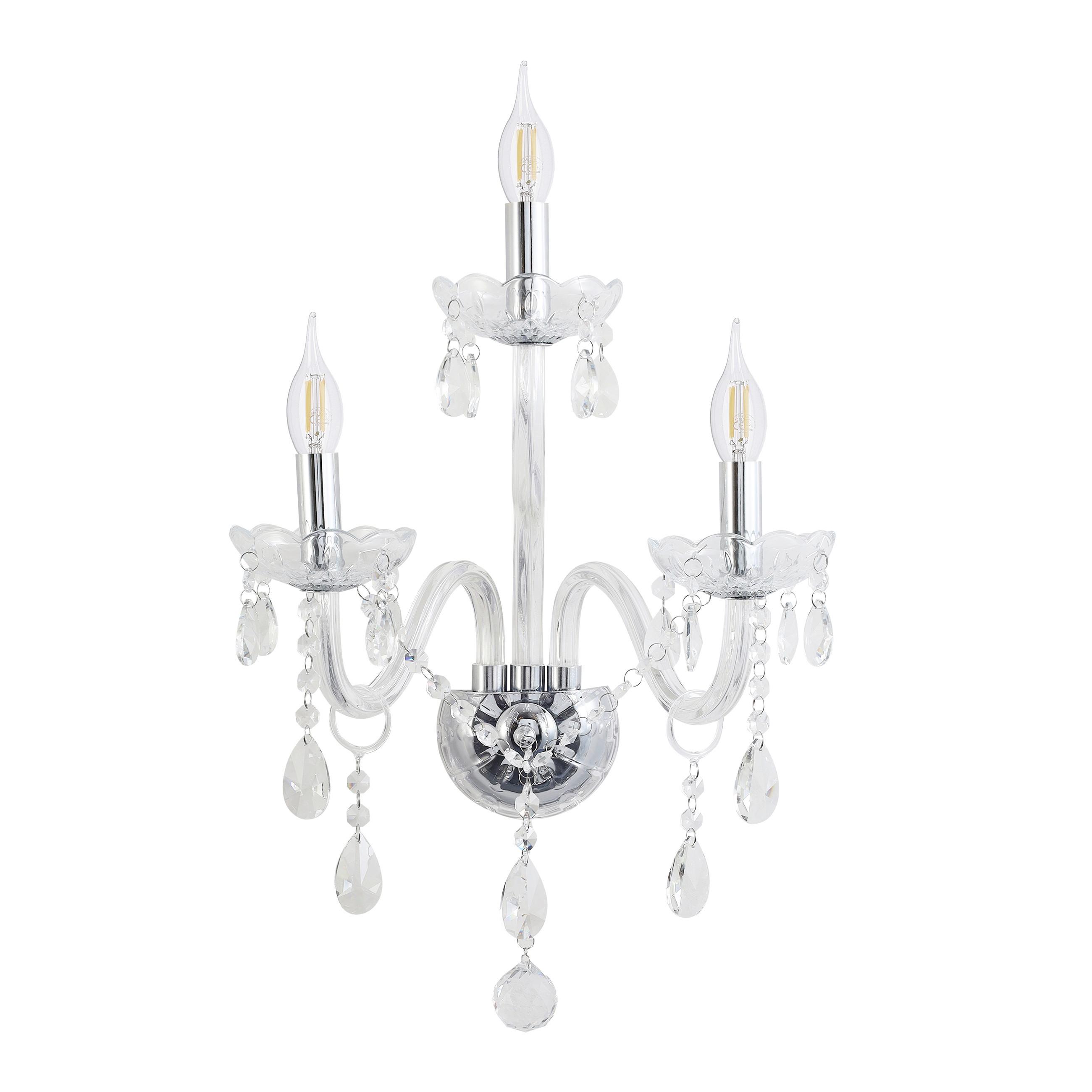 Wandleuchte 23-30290 Cristallo - Transparent, KONVENTIONELL, Metall (21/38/55cm)