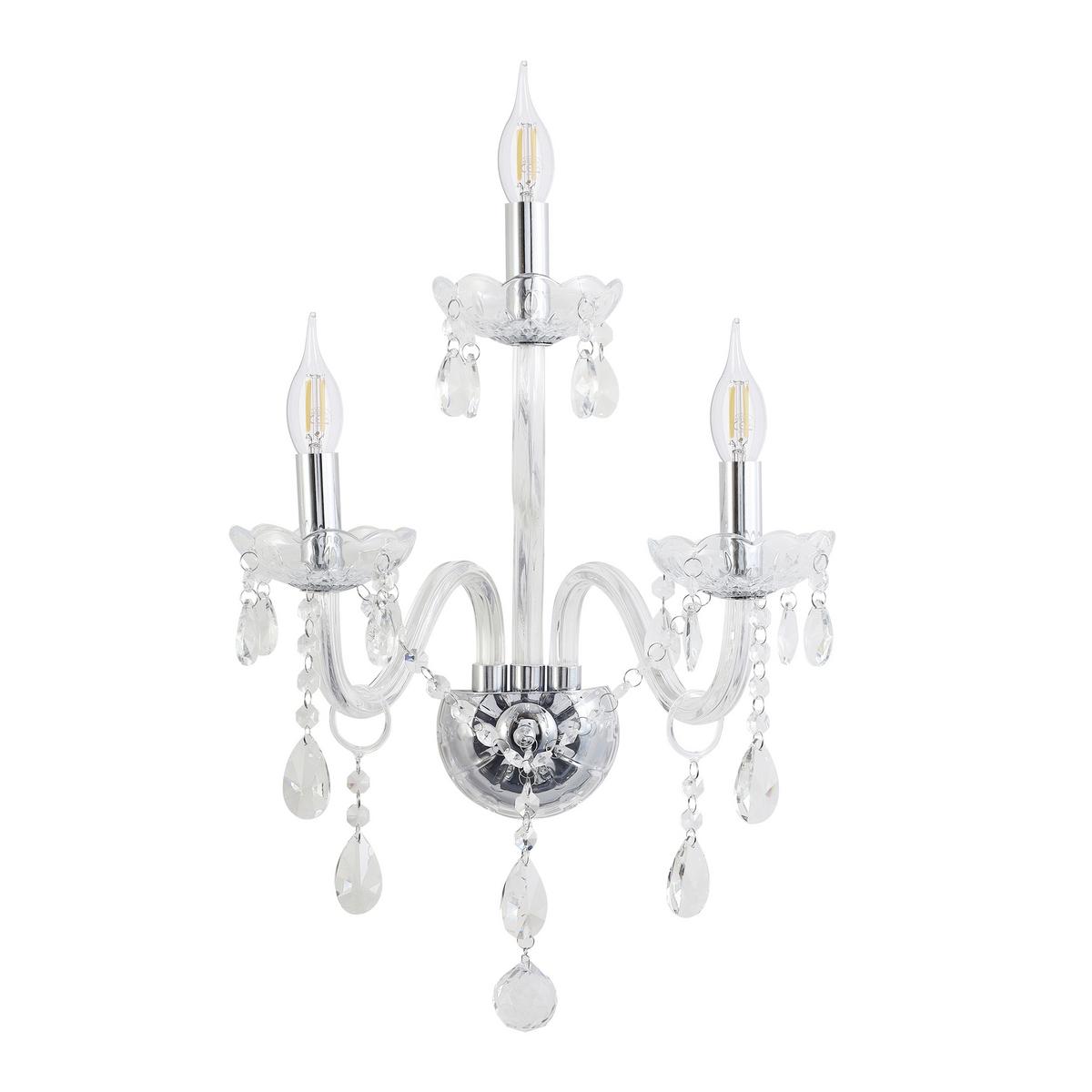 Wandleuchte 23-30290 Cristallo - Transparent, KONVENTIONELL, Metall (21/38/55cm)