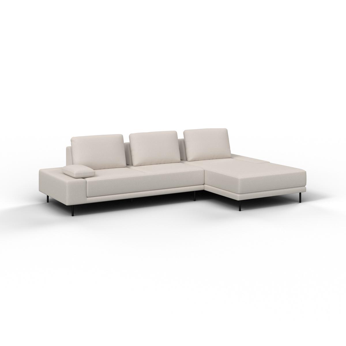 Sedací souprava MANI, béžová barva - černá/béžová, Moderní, kov/dřevo (309/89,2/183,5cm) - Bessagi Home