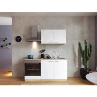 Miniküche Merle Weiß B: 160 Cm - Eichefarben/Weiß, Design, Holzwerkstoff (160cm) - Respekta