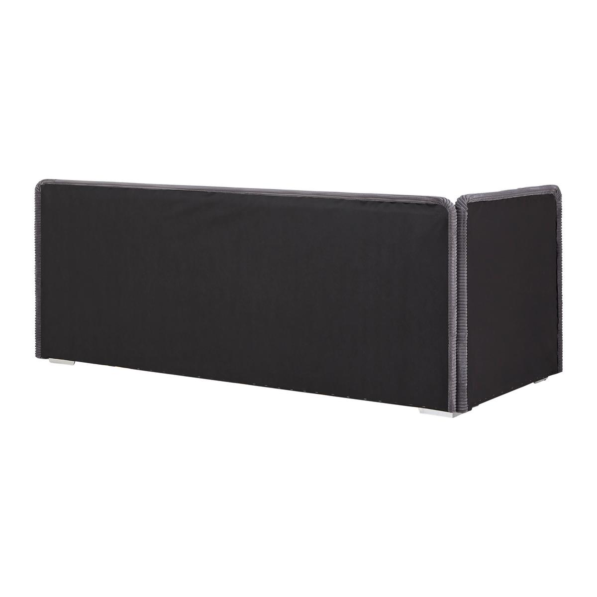Posteľ Remi s bočnicami 90x200, poťah sivý - sivá/prírodná farba, Konventionell, drevo/textil (90/200cm)