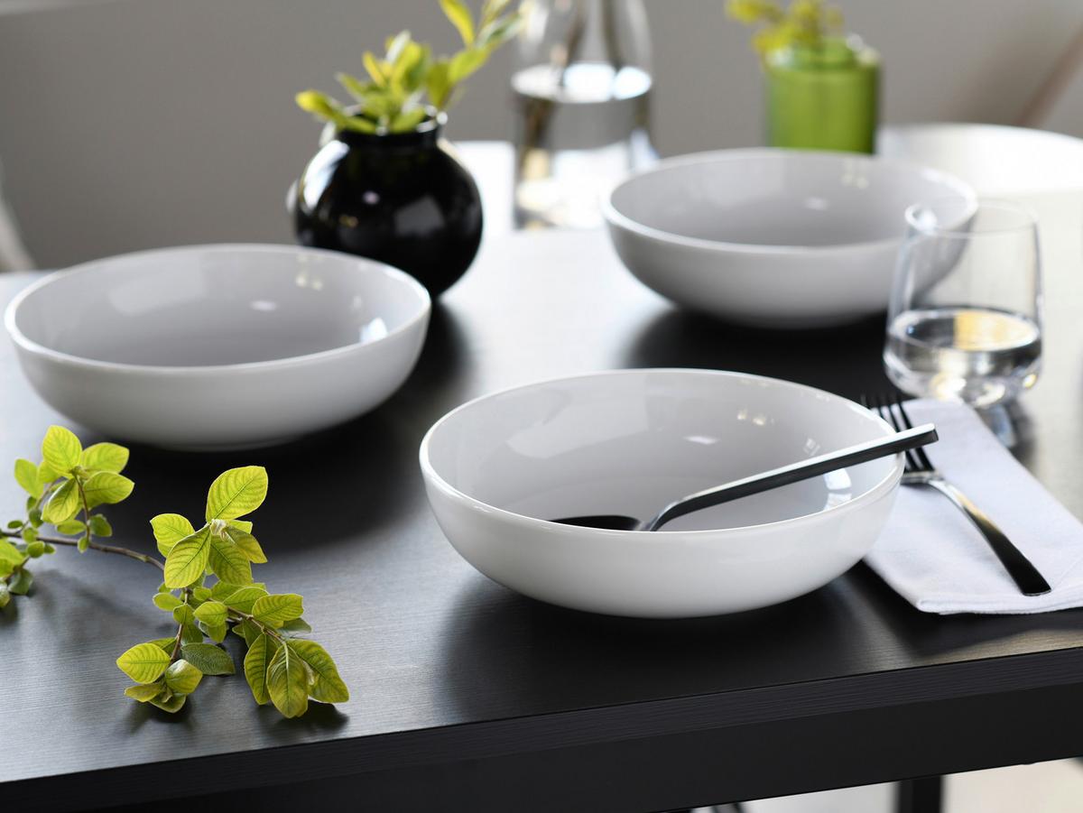 Schüsselset Porzellan Weiß 4-teilig - Weiß, Design, Keramik - Creatable