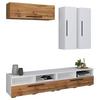 Wohnwand Arila 5-Teilig Eichefarben/Weiß B: 190 cm - Eichefarben/Schwarz, MODERN, Holzwerkstoff (190/200/40cm) - MID.YOU