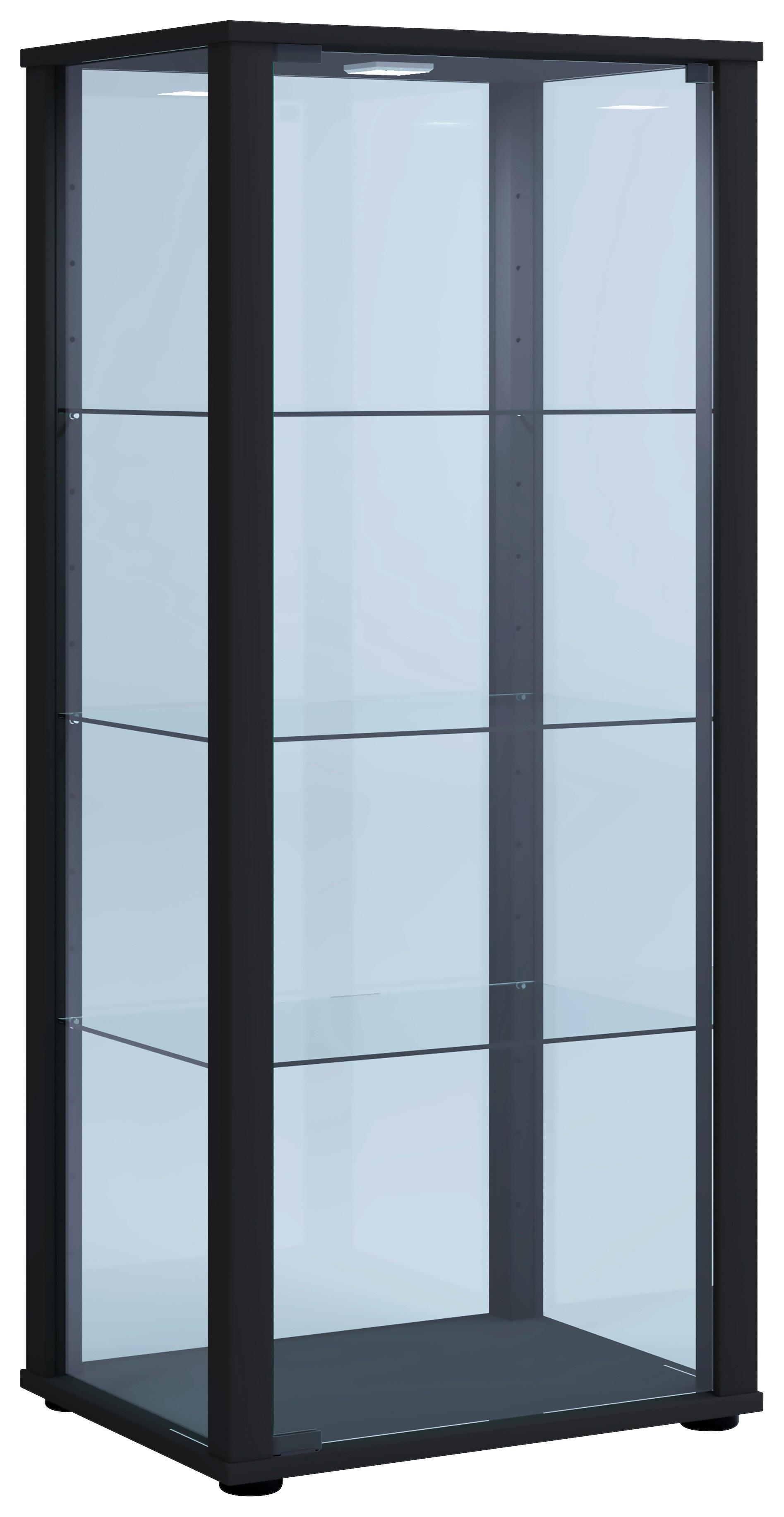 Vitrine Kavisa Schwarz B: 50 cm - Schwarz, MODERN, Glas/Holzwerkstoff (50/114,5/38cm) - MID.YOU