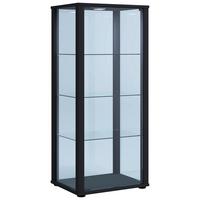 Vitrine Kavisa Schwarz B: 50 cm - Schwarz, MODERN, Glas/Holzwerkstoff (50/114,5/38cm) - MID.YOU