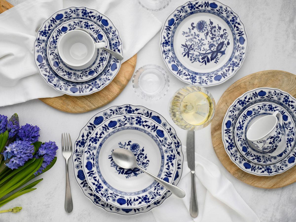 Kombiservice 30-Tlg. Flora Zwiebelmuster, Blau, Weiß - Blau/Weiß, Design, Keramik - Creatable