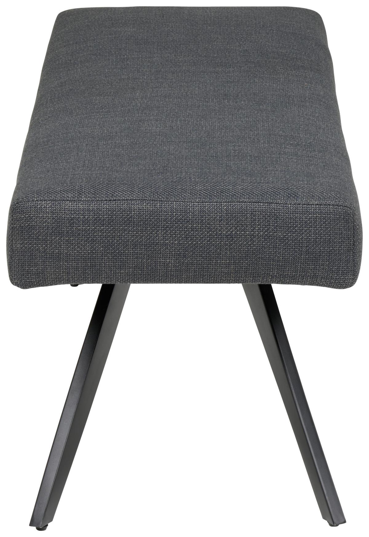 Sitzbank Andros dunkelgrau, B: 140cm - Dunkelgrau/Schwarz, KONVENTIONELL, Textil/Metall (140/49/47cm) - Livetastic