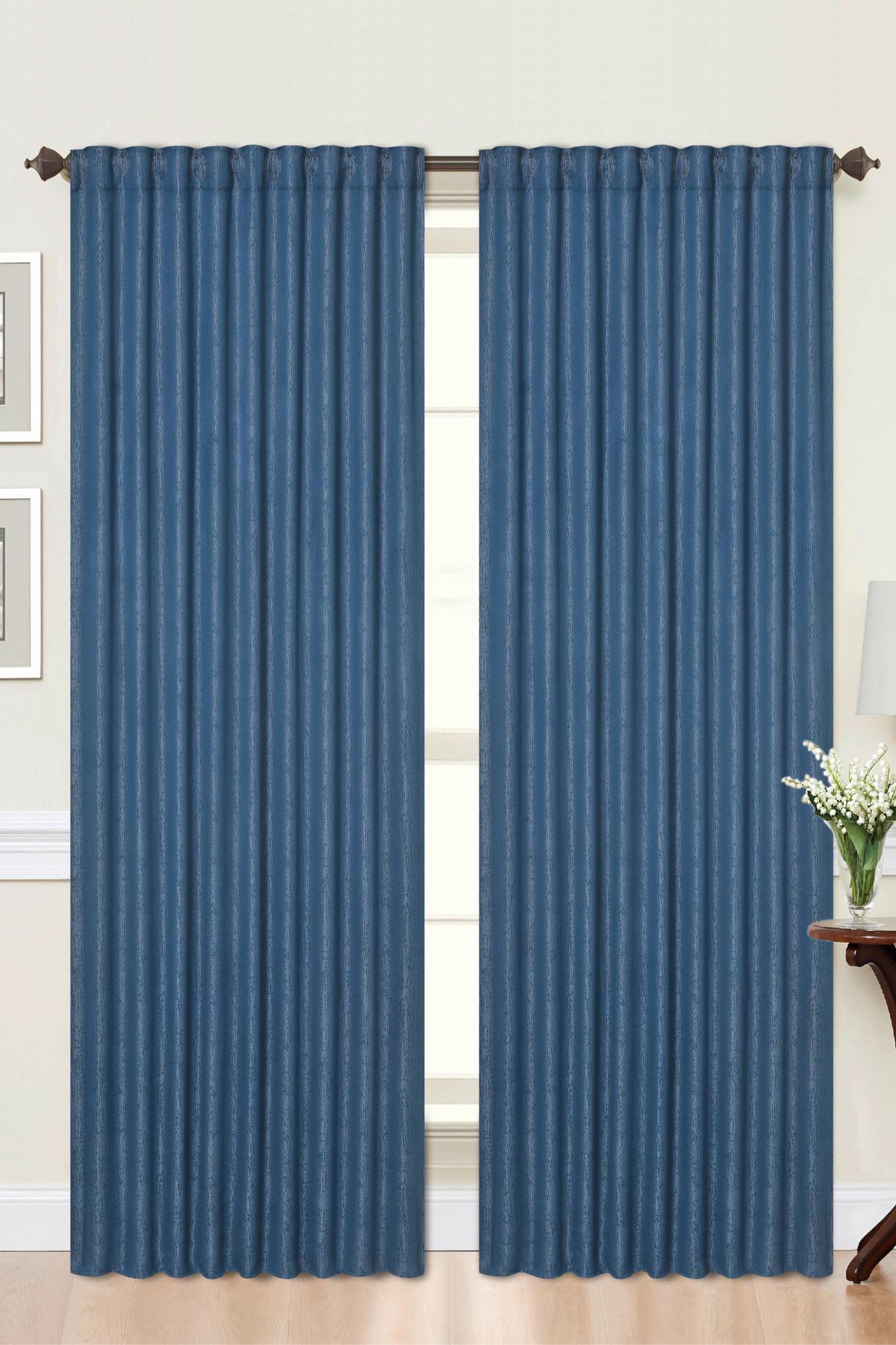 Készfüggöny Kb. 140/245cm - olajkék, Modern, textil (140/245cm) - Luca Bessoni