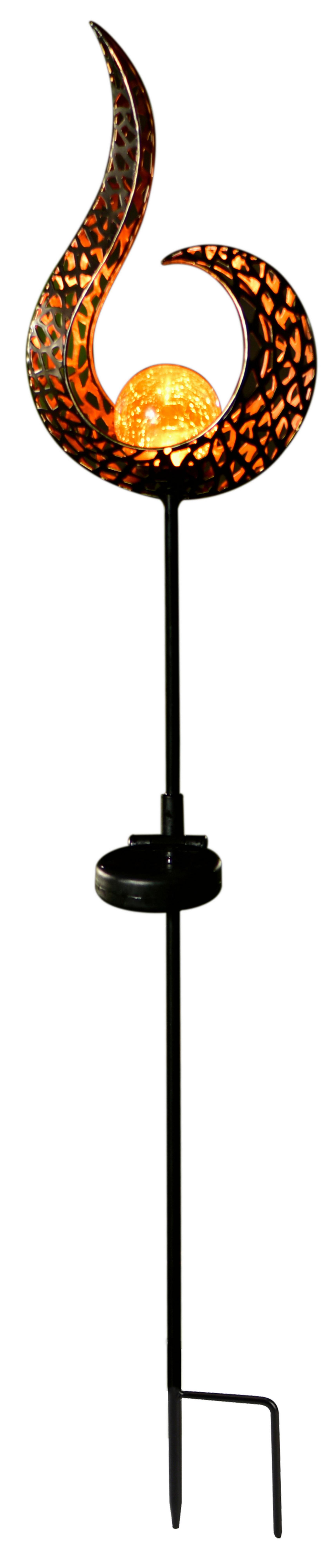 Solarleuchte Goldfarben Schwarz - Gelb/Goldfarben, Design, Glas/Metall (16,5/6,5/90cm) - Globo