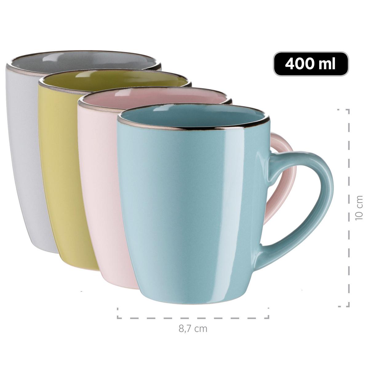 Kombiservice Metallic Rim 4 Personen Geschirr Set - Blau/Rosa, Basics, Keramik (37/23,5/32,3cm) - Mäser