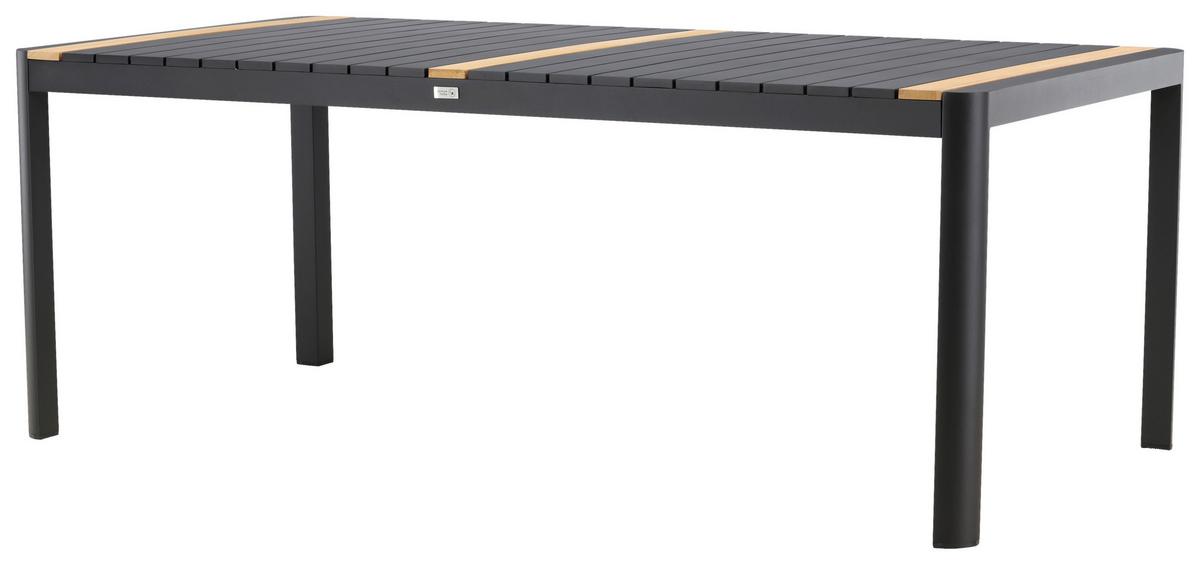Gartentisch Togo Teakholz/metall L 100 Cm - Schwarz, KONVENTIONELL, Holz/Metall (100/75/200cm) - Gardenson