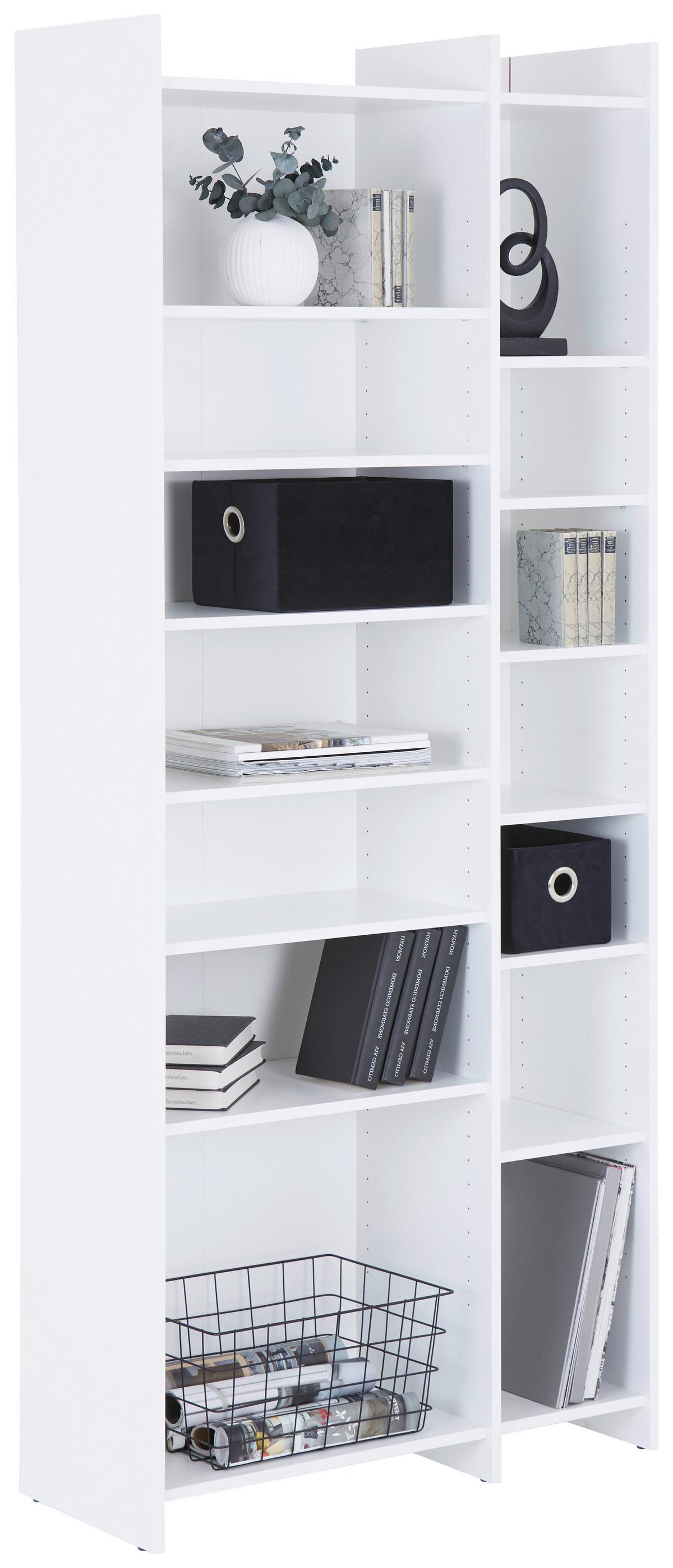 Regal Lenny B: 80cm Weiß Lenny Pr 23083-Reg/191/80 - Schwarz/Weiß, MODERN, Holzwerkstoff (80/191/31,8cm)