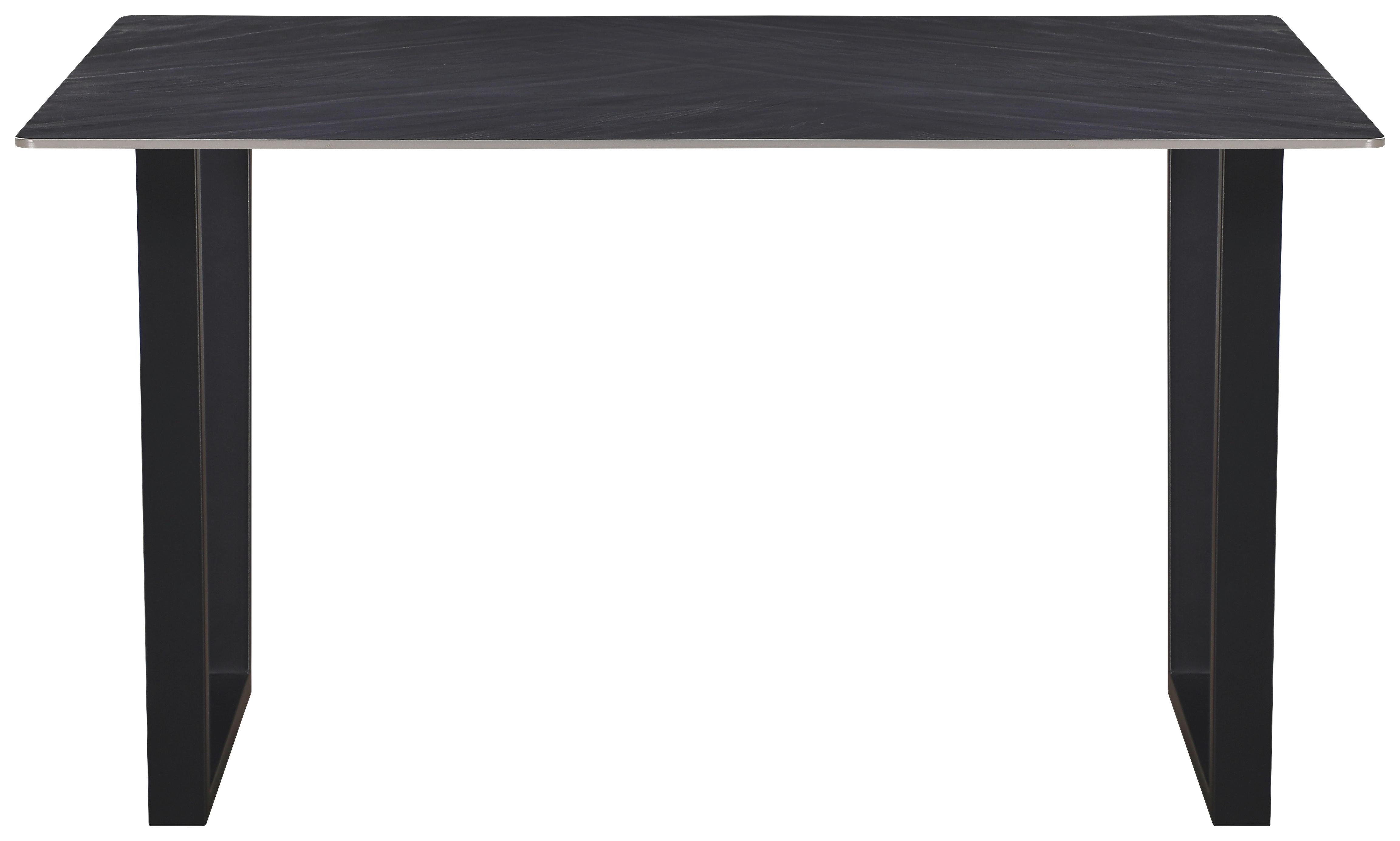 Esstisch Emin Keramik Grau, B: 140 cm - Anthrazit/Schwarz, KONVENTIONELL, Stein/Metall (140/76/90cm) - MID.YOU