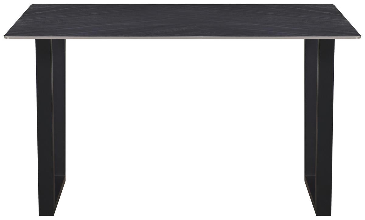 Esstisch Emin Keramik Grau, B: 140 cm - Anthrazit/Schwarz, KONVENTIONELL, Stein/Metall (140/76/90cm) - MID.YOU