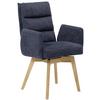 Armlehnstuhl Kampala Nachtblau Gepolstert - Eichefarben/Dunkelblau, Basics, Holz/Textil (60/92/65cm) - MID.YOU