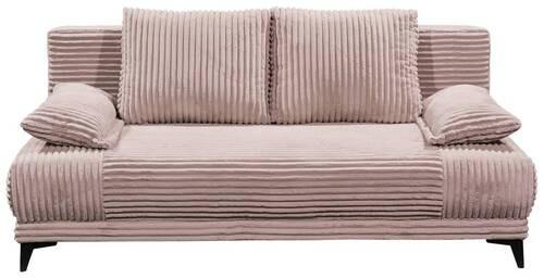 2-Sitzer-Sofa Mit Schlaffunktion Sally B: 211 cm - Schwarz/Rosa, KONVENTIONELL, Textil (211/96/105cm) - MID.YOU