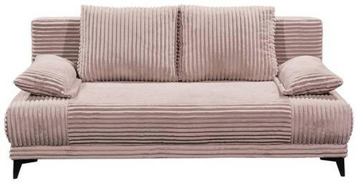 2-sitzer-sofa Mit Schlaffunktion Sally B: 211 Cm - Schwarz/Rosa, KONVENTIONELL, Textil (211/96/105cm) - MID.YOU