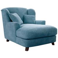 XXXL-Sessel Asado hellblau teilmassiv, B: 109 cm - Dunkelbraun/Hellblau, MODERN, Holzwerkstoff/Textil (109/104/145cm) - Sit & More